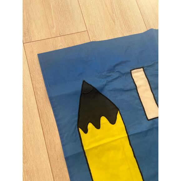 Vintage Outdoor Porch Flag Back to School Teacher's Book Pencil Apple JL - Picture 7 of 8